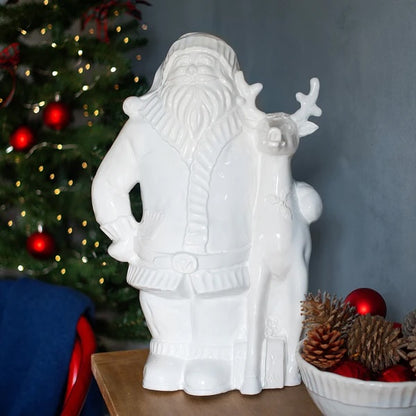 VTR Pietra Natale - Santa with Deer Figure 20.5"