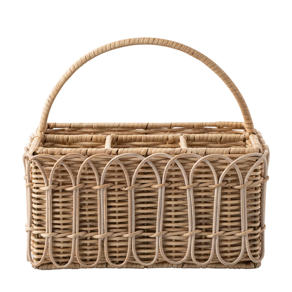 Provence Rattan - Whitewash - Silverware Caddy 12"