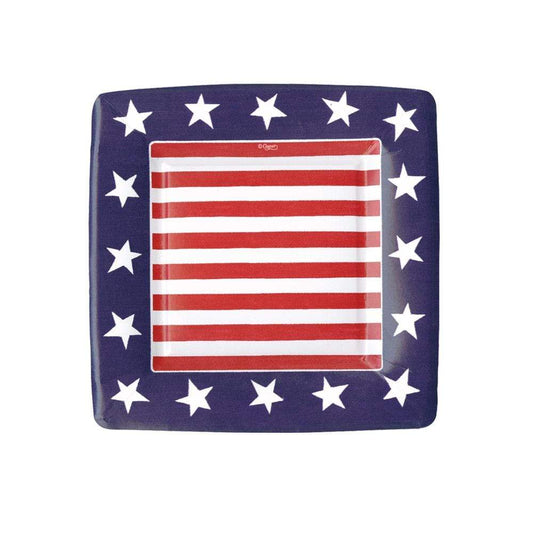 Red, White & Blue Square Salad/Dessert Plates