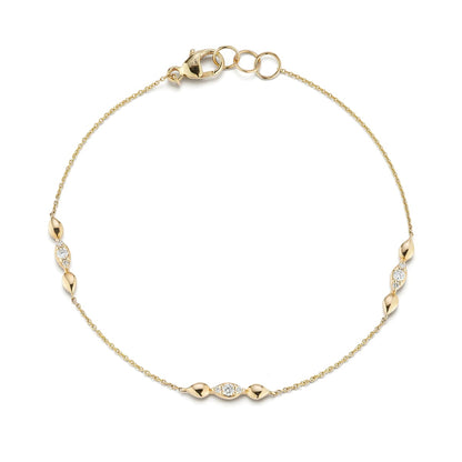 DRD B - Sophia Ryan Marquise Trio Station Bracelet, .10tcw, 14KYG