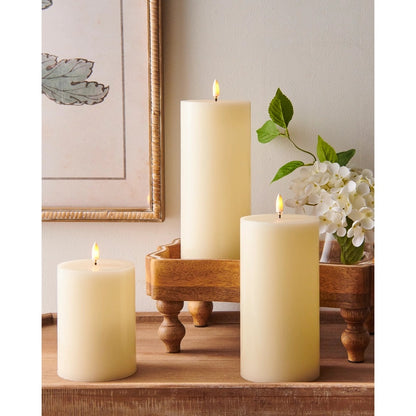 Moving Flame - Pillar - Ivory - 3.5x7