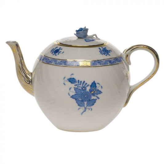 Chinese Bouquet - Blue - Tea Pot with Rose 36oz