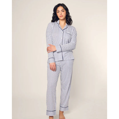 Women's Pima Classic Pajama Set - Navy French Ticking