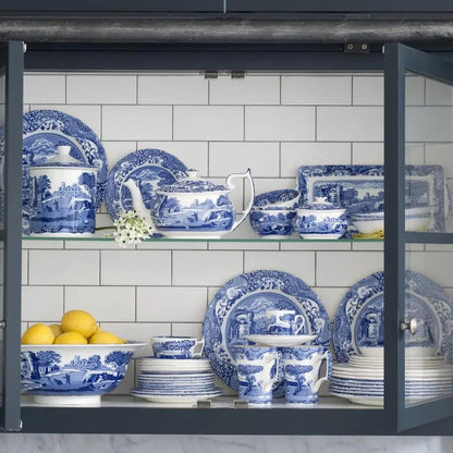Blue Italian Sauce Boat & Stand