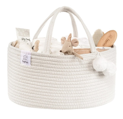 Rope Diaper Caddy - Off White 15"