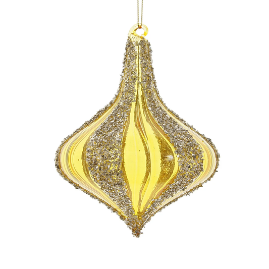 Finial Drop - Yellow 4"