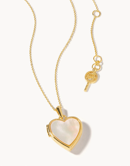 Pearlescent Classic Heart Locket Necklace