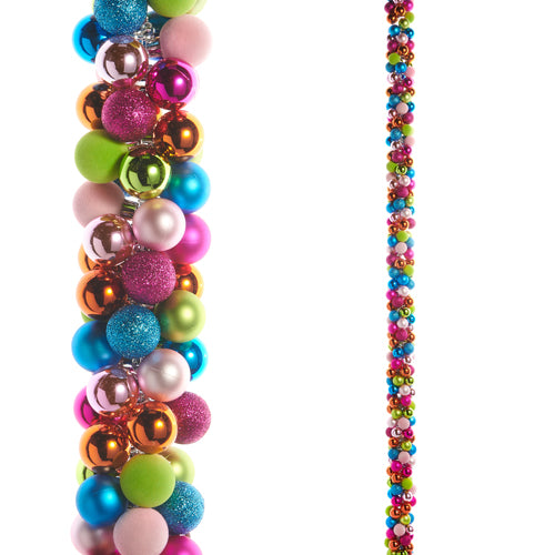 RZI Clustered Multicolor Plastic Ball Garland 5'