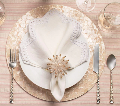 KSB Tapestry Linen Napkin - White 21"