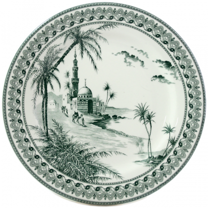 Les Depareillees - Vues d'Orient - Green - Dinner Plate 10.5"