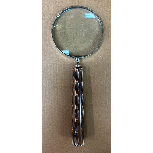 Brown Diveted Bone Handle Magnifying Glass