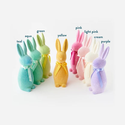 Flocked Button Nose Bunny - Medium 16"