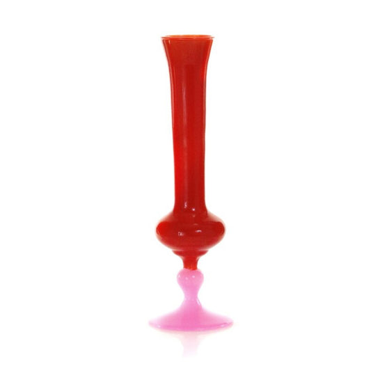 Colored Glass Vase - Carrot & Pink 9" - Shape B