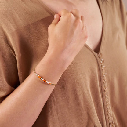 Spirit Bracelet - Gold with Orange & White
