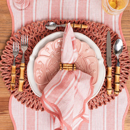 Straw Loop Oval Placemat - Coral