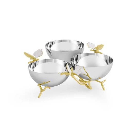 Butterfly Ginkgo Gold - Triple Bowl
