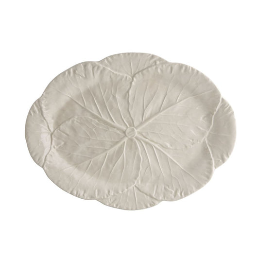 VIA Large Oval Platter - Cabbage 17" - Cream