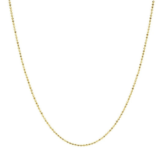 EFC N Gold Faceted Chain Necklace 20"-22" - 14KTYG