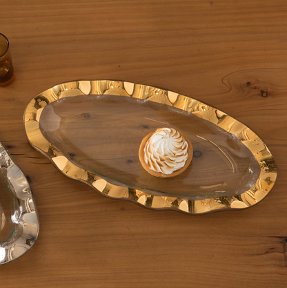 Ruffle Gold - Mini Oval Tray 13"