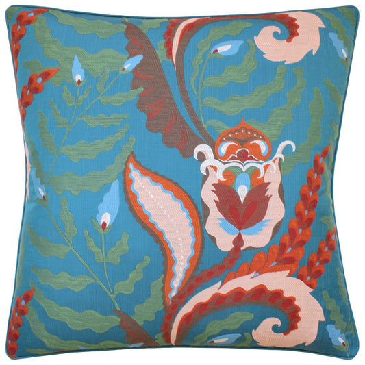 Jaipur Fantaisie Pillow - Turquoise - 22 X 22