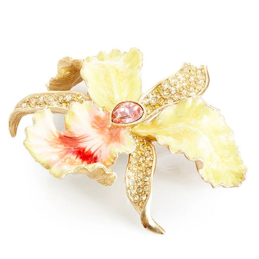 Enameled Leya Orchid Table Objet 5"
