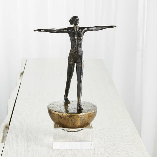 UTM Woman Finding Balance Sculpture 16"