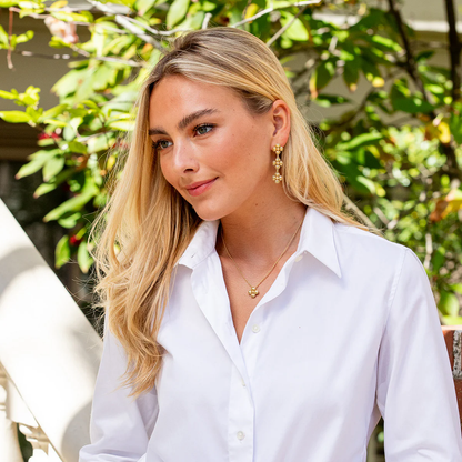 Berry - Clover Linear Earrings - Gold
