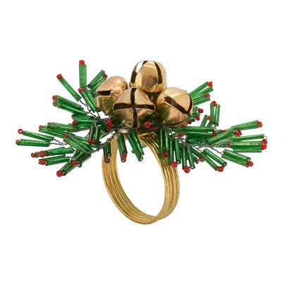 SRO Beaded Snowflake & Bells Napkin Ring