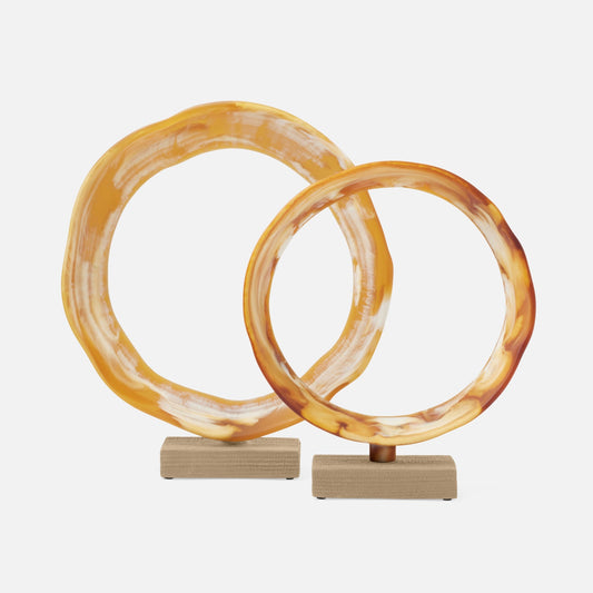 MGD Eldoris Circular Amber Sculptures Set/2 17"