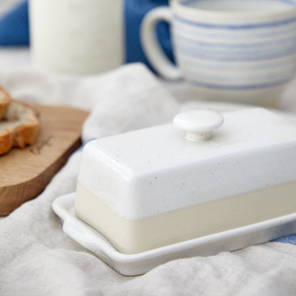 Fattoria - White - Lidded Butter Dish 8"