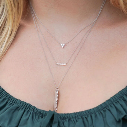 DRD N - Lulu Jack Diamond Mini Bezel Bar Necklace 14KWG