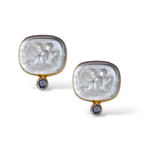 DMD E Guardian Angel Earrings - Tanzanite