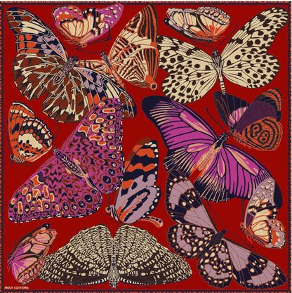 IIE Scarf Etole 130 - Papillions - Red