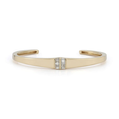DRD B - Sadie Pearl Tapered Baguette Cuff (6)  .29 tcw 14KYG