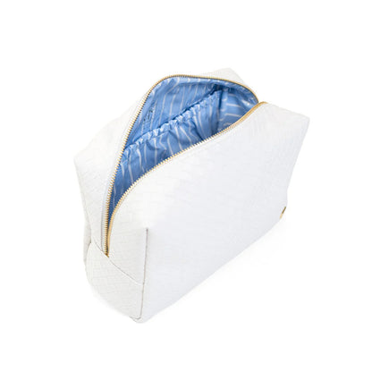 Luxe Everyday Cosmetics Bag - Woven Blanc