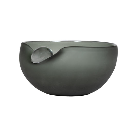 KVD Camilla Gray Glass Fold Bowl 9"