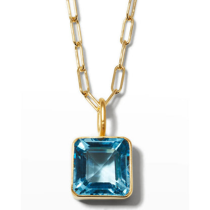 DMD N Mini Charm Necklace - Blue Topaz