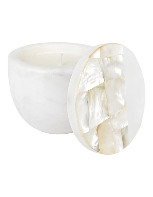 AYH Marble & White MoP Candle - Large - Lemongrass