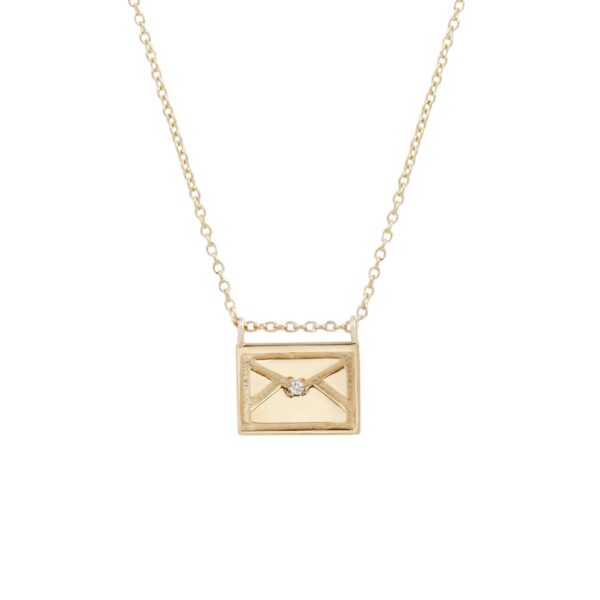 AHJ N - Postcard Charm Necklace - Letter 14kt YG