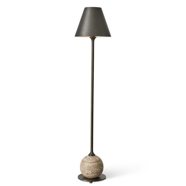 UTM Poise Buffet Lamp in Bronze with Travertine 42"