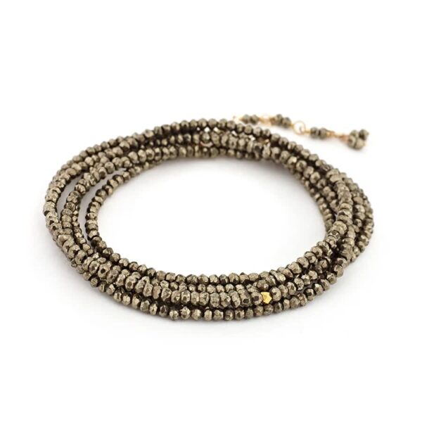 ASJ W - Pyrite Wrap Bracelet/Necklace 34"