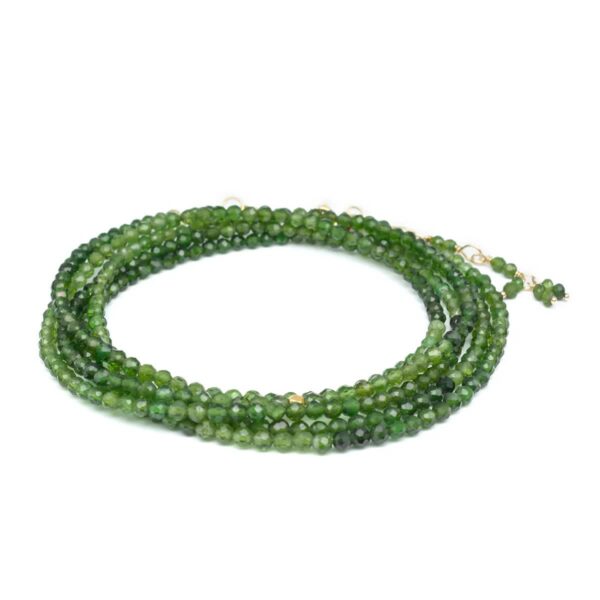 ASJ W - Green Tourmaline Wrap Bracelet/Necklace 34"