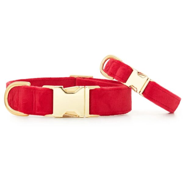 TFD Cranberry Velvet Dog Collar (M)