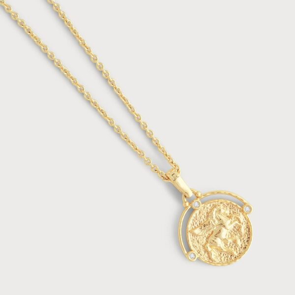 AAJ N Pegasus Gold Coin Pendant Necklace 16"